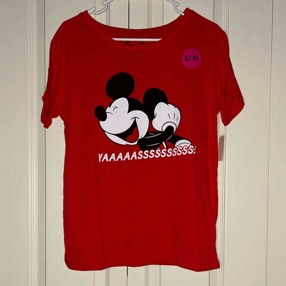 NWT Women's Disney Mickey Mouse Funny T-Shirt | Size L